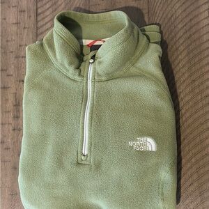 The North Face Green Zip Up Fleece Sweater
